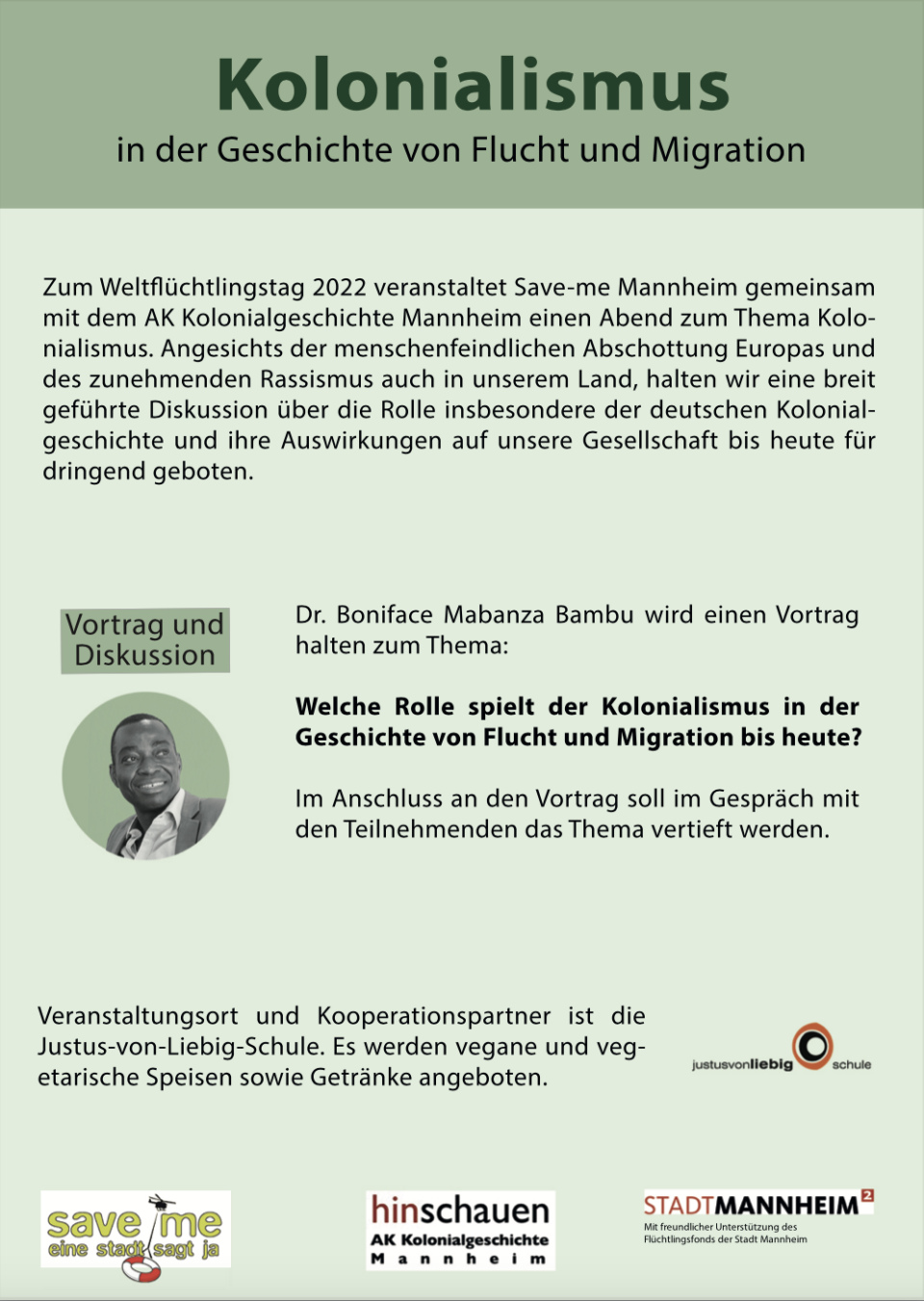Vortrag mit Dr. Boniface Mabanza Bambu Forschungsprojekt